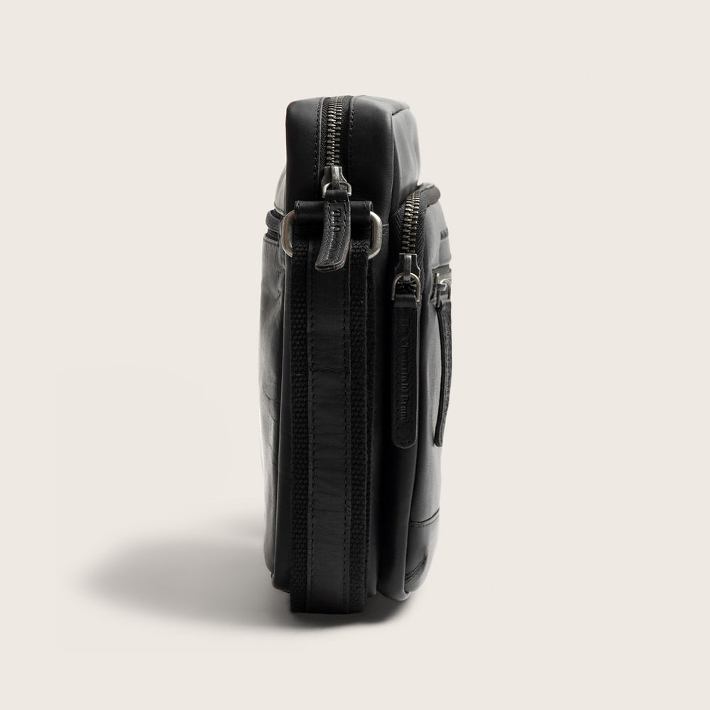 Leren Crossbody Tas Zwart Birmingham
