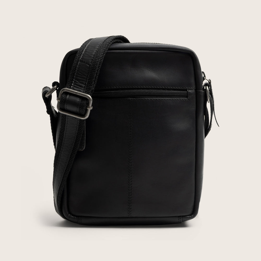 Leren Crossbody Tas Zwart Birmingham