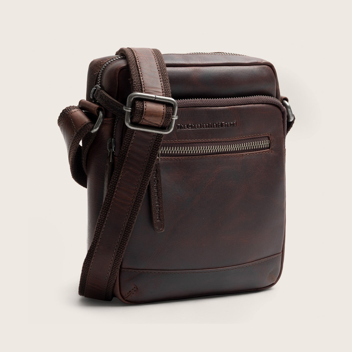 Leren Crossbody Tas Bruin Birmingham