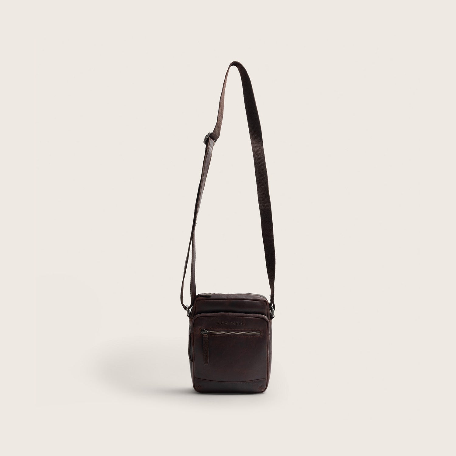 Leren Crossbody Tas Bruin Birmingham
