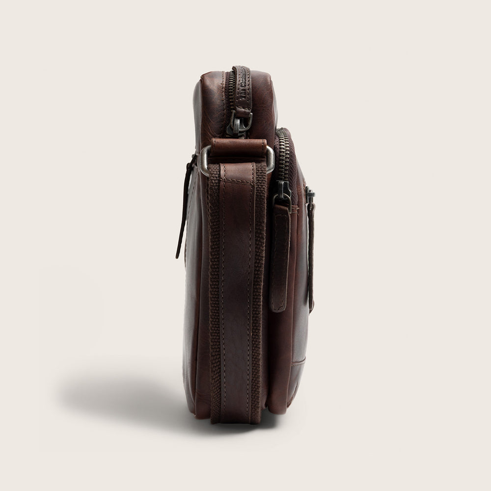 Leren Crossbody Tas Bruin Birmingham