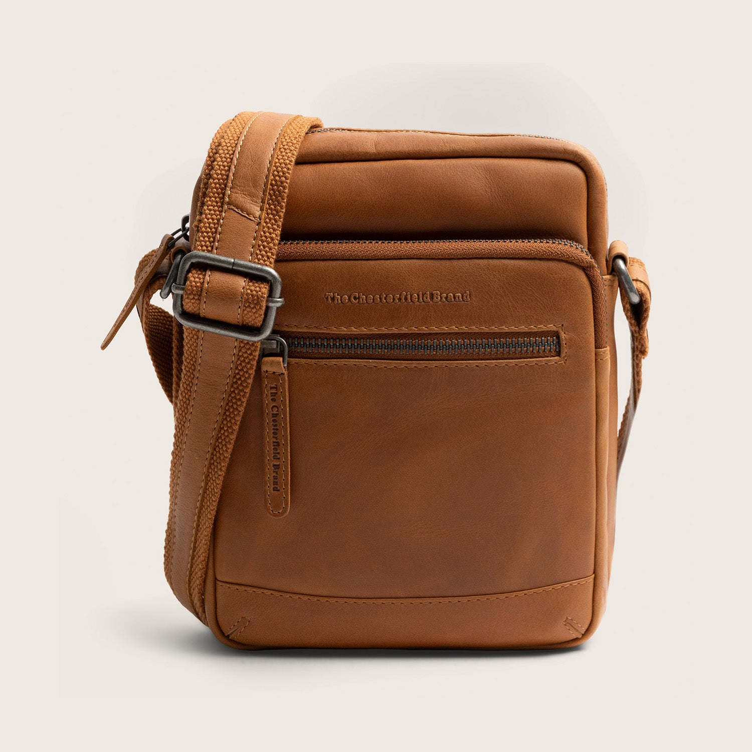 Leren Crossbody Tas Cognac Birmingham