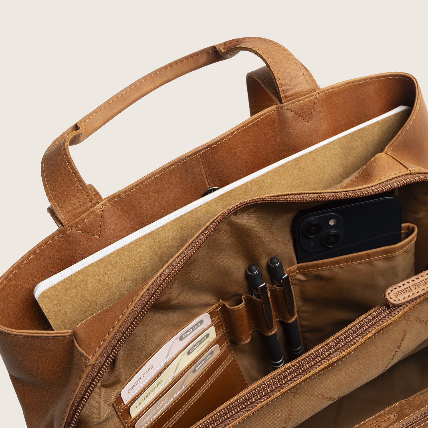 Leather Shoulder Bag Cognac Gail