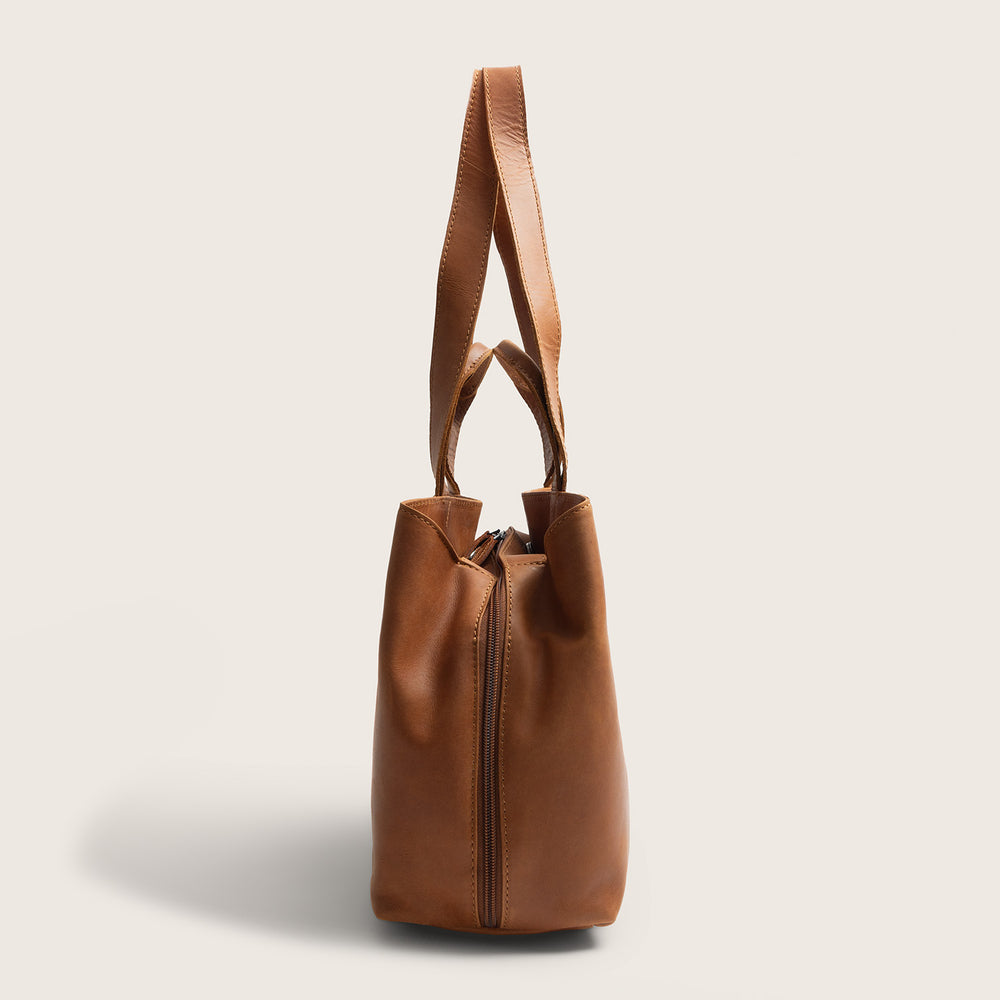 Leather Shoulder Bag Cognac Gail