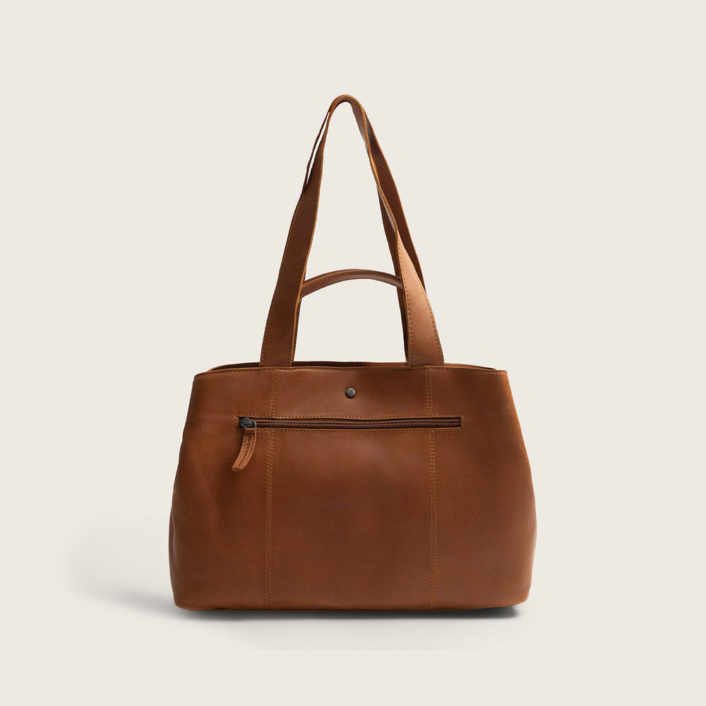 Leren Schoudertas Cognac Gail