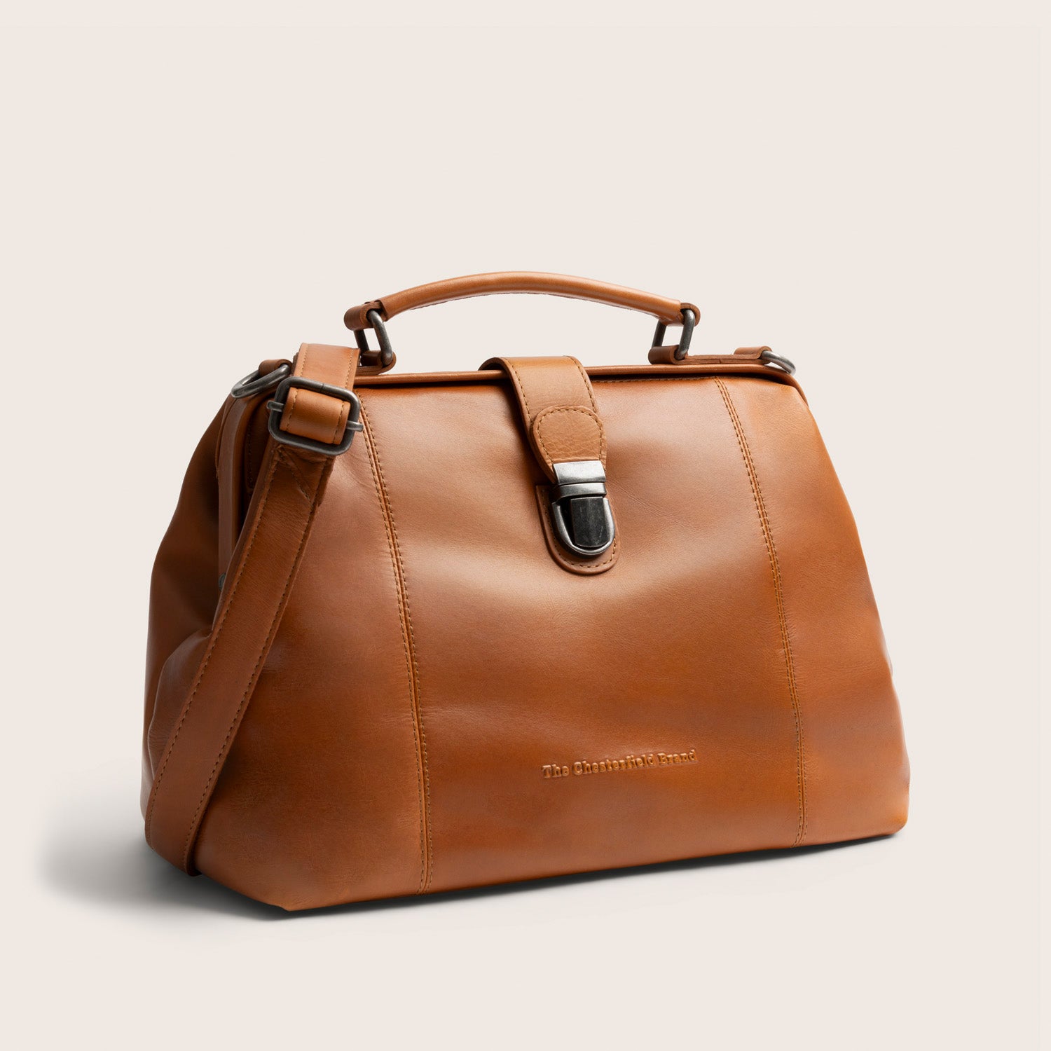 Leren Handtas Cognac Shaun