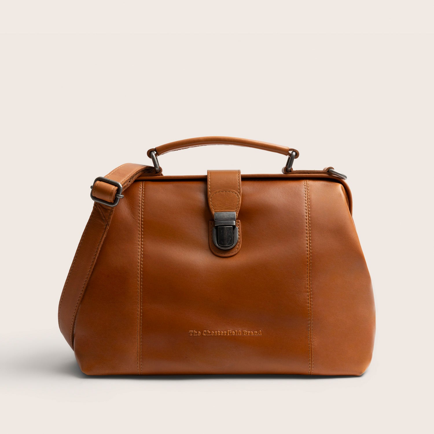 Leren Handtas Cognac Shaun