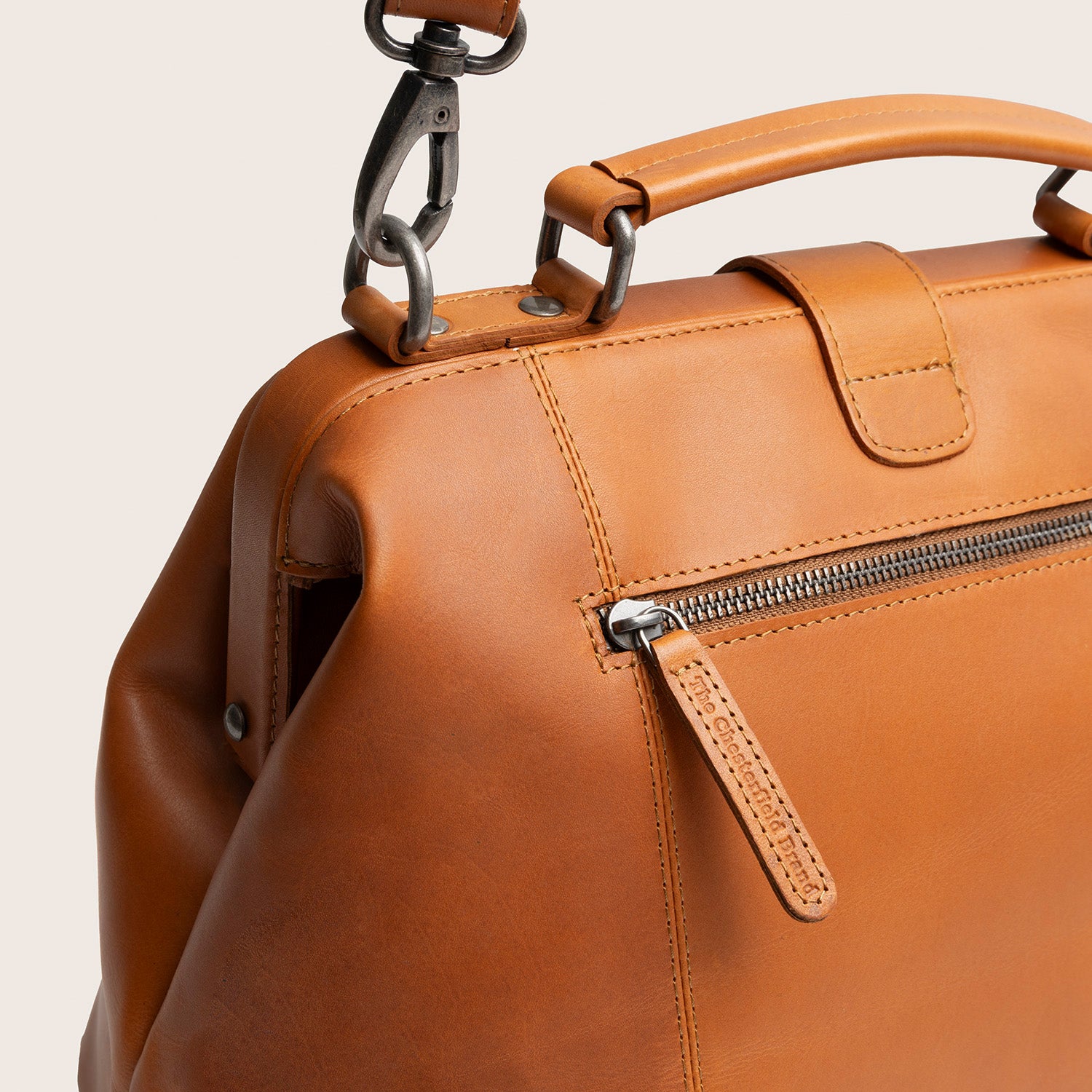 Leren Handtas Cognac Shaun