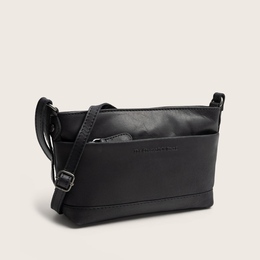 Leather Crossbody Bag Black Salerno