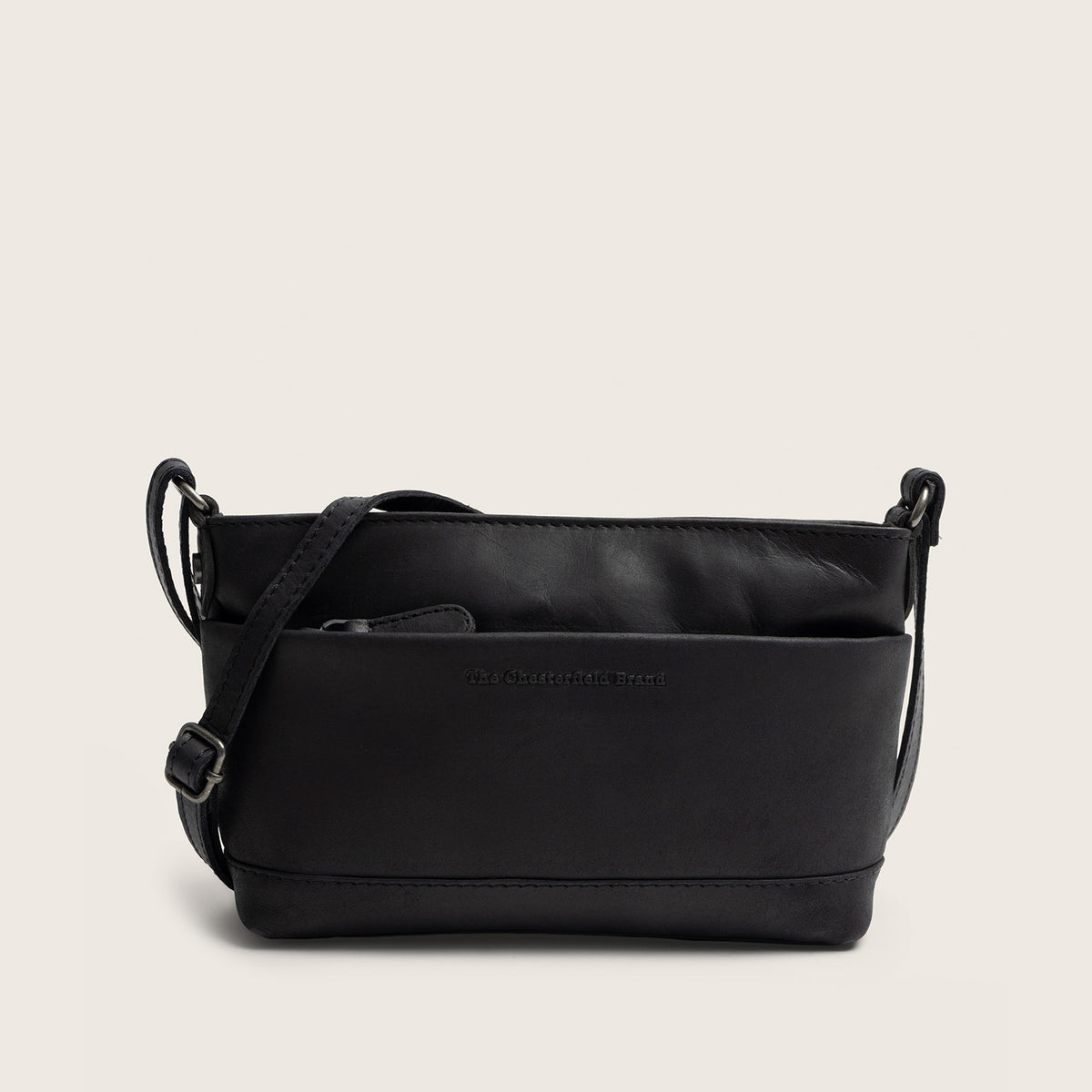 Leather Crossbody Bag Black Salerno