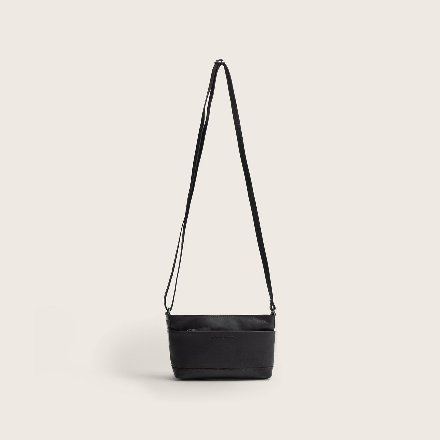 Leather Crossbody Bag Black Salerno
