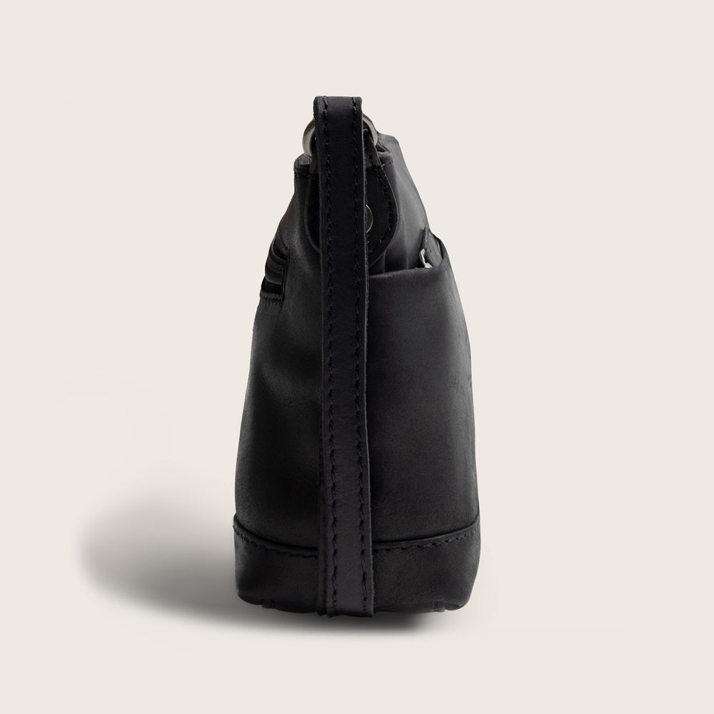 Leather Crossbody Bag Black Salerno