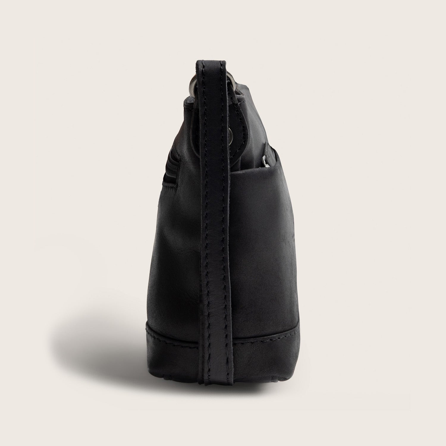 Leather Crossbody Bag Black Salerno