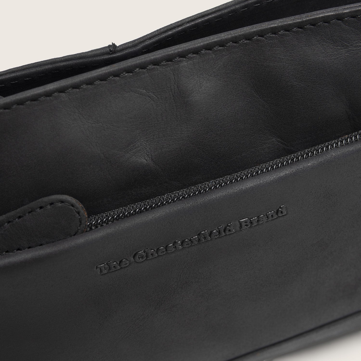 Leder Umhängetasche Schwarz Salerno