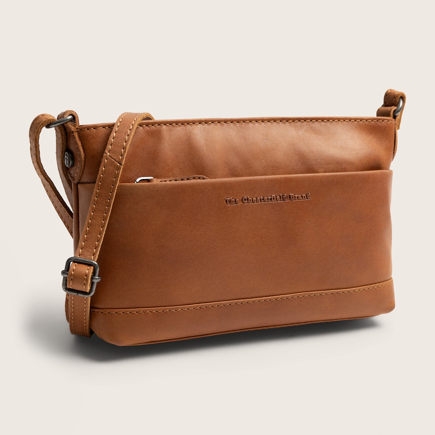 Leren Crossbody Tas Cognac Salerno
