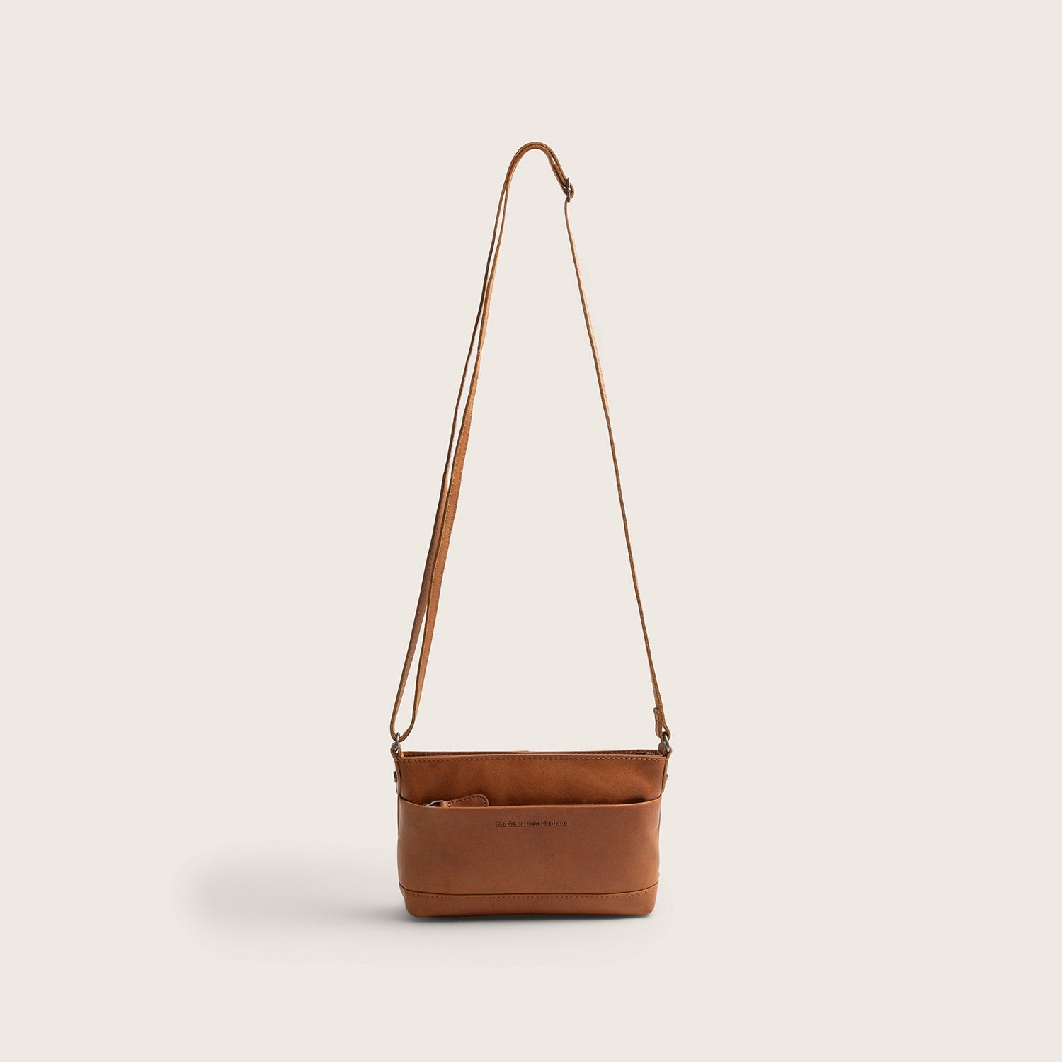 Leather Crossbody Bag Cognac Salerno