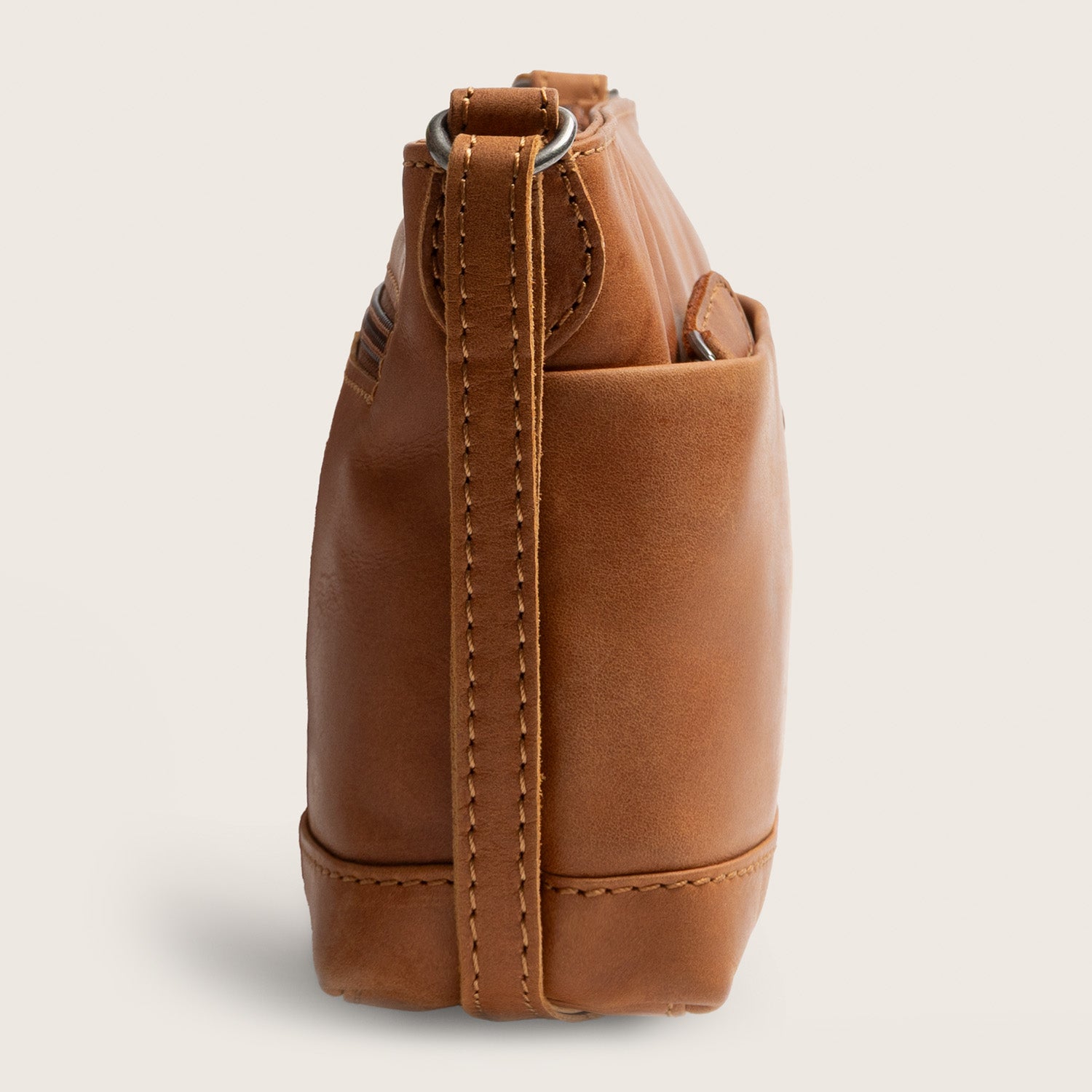 Leren Crossbody Tas Cognac Salerno