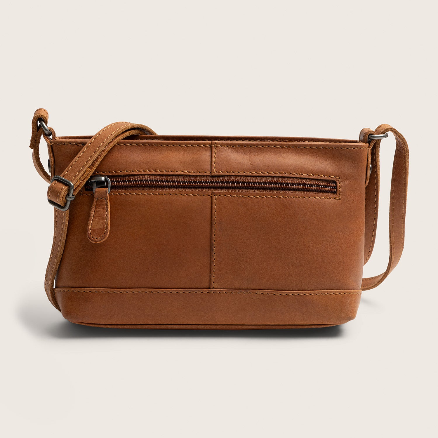 Leren Crossbody Tas Cognac Salerno