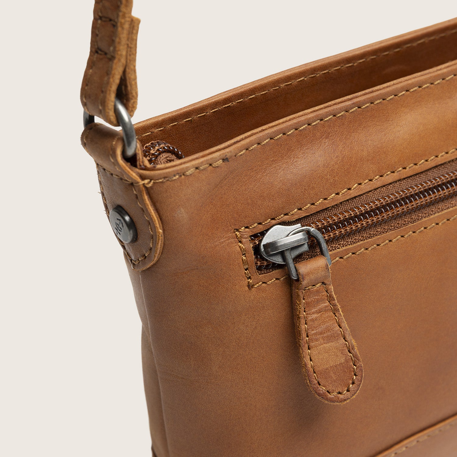 Leren Crossbody Tas Cognac Salerno