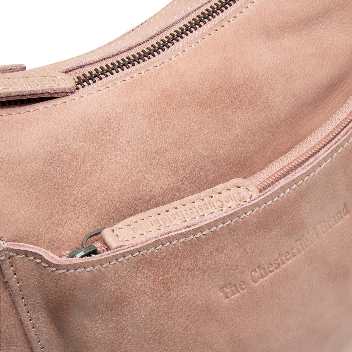 Sac Porté Épaule en Cuir Rose Vintage Caroline