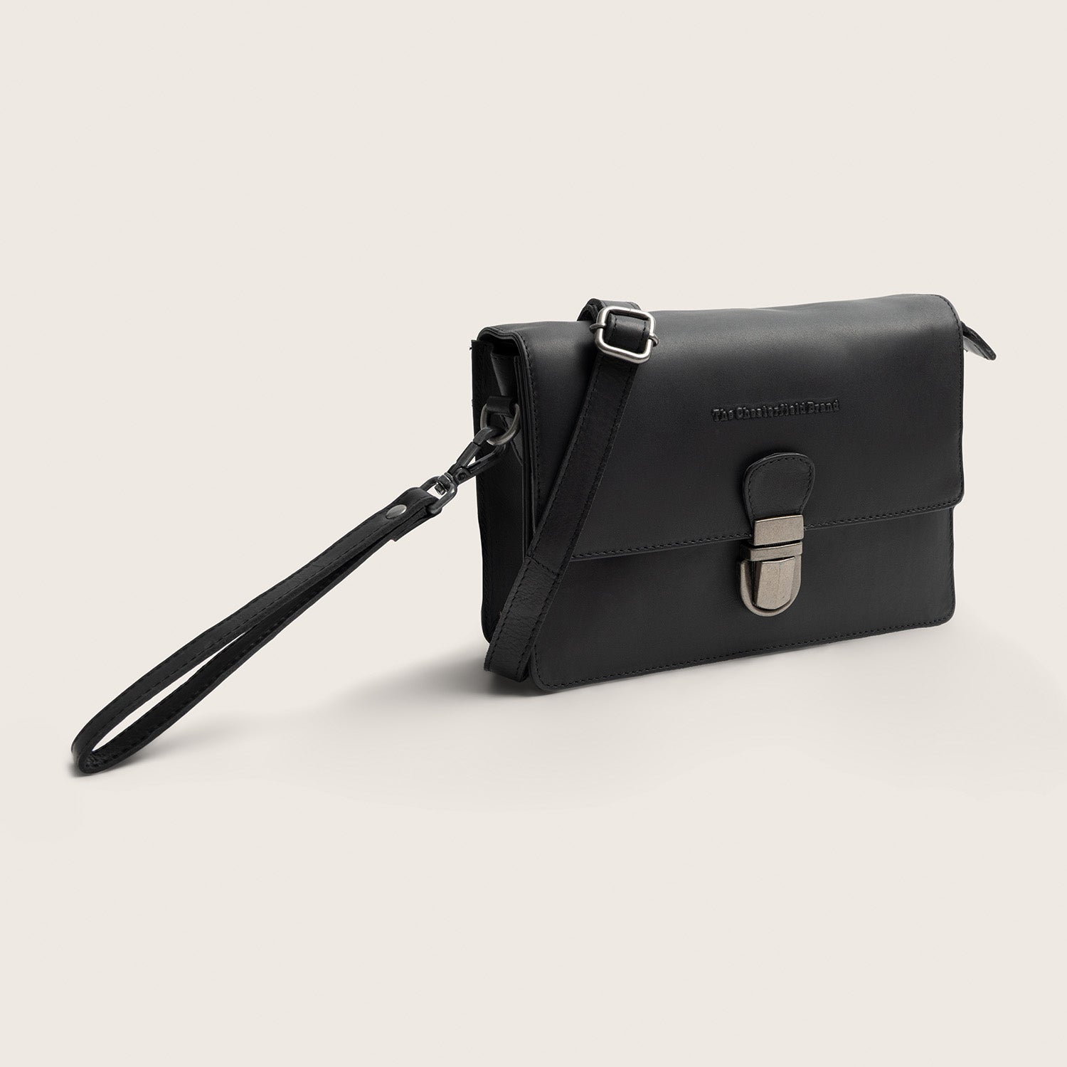 Leren Crossbody Tas Zwart Lucca