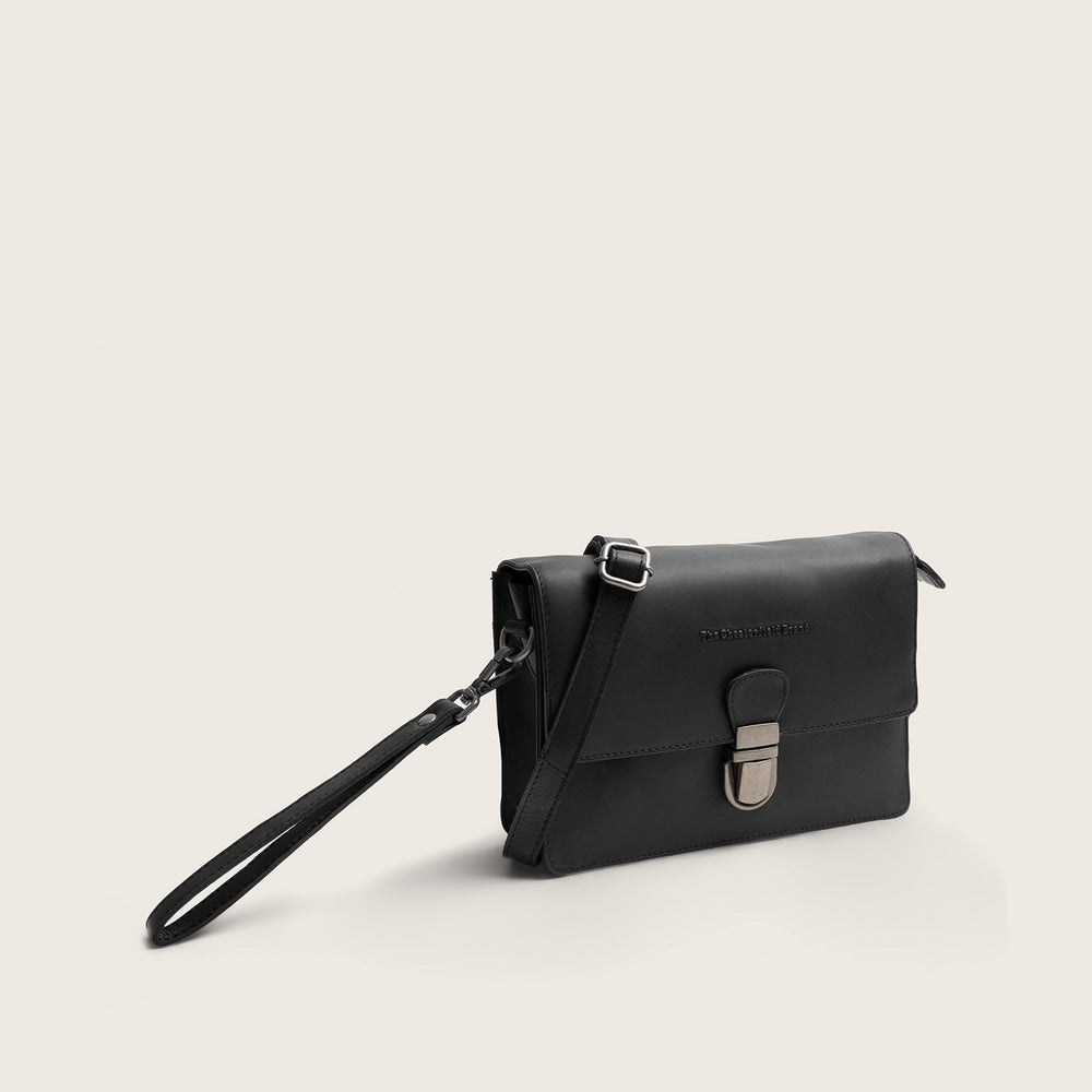 Leather Crossbody Bag Black Lucca