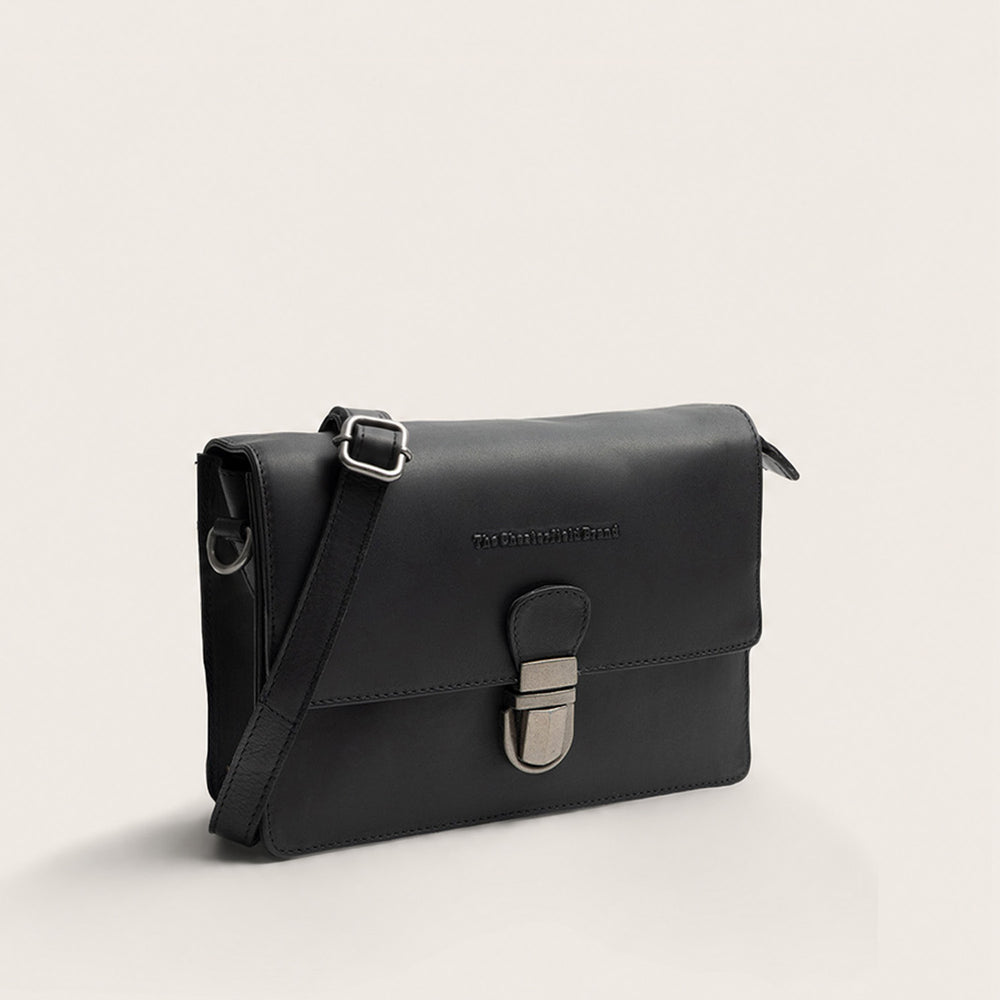 Leren Crossbody Tas Zwart Lucca
