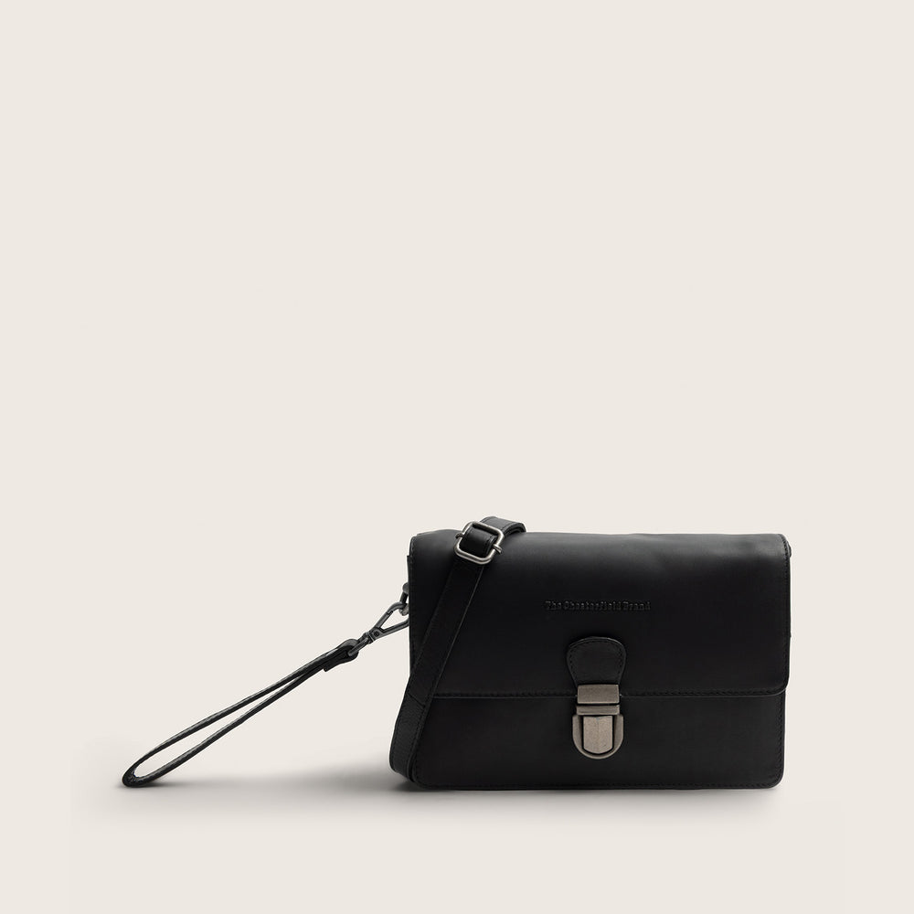 Leather Crossbody Bag Black Lucca