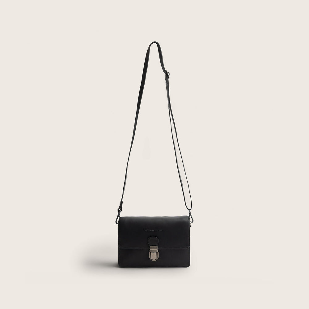 Leather Crossbody Bag Black Lucca