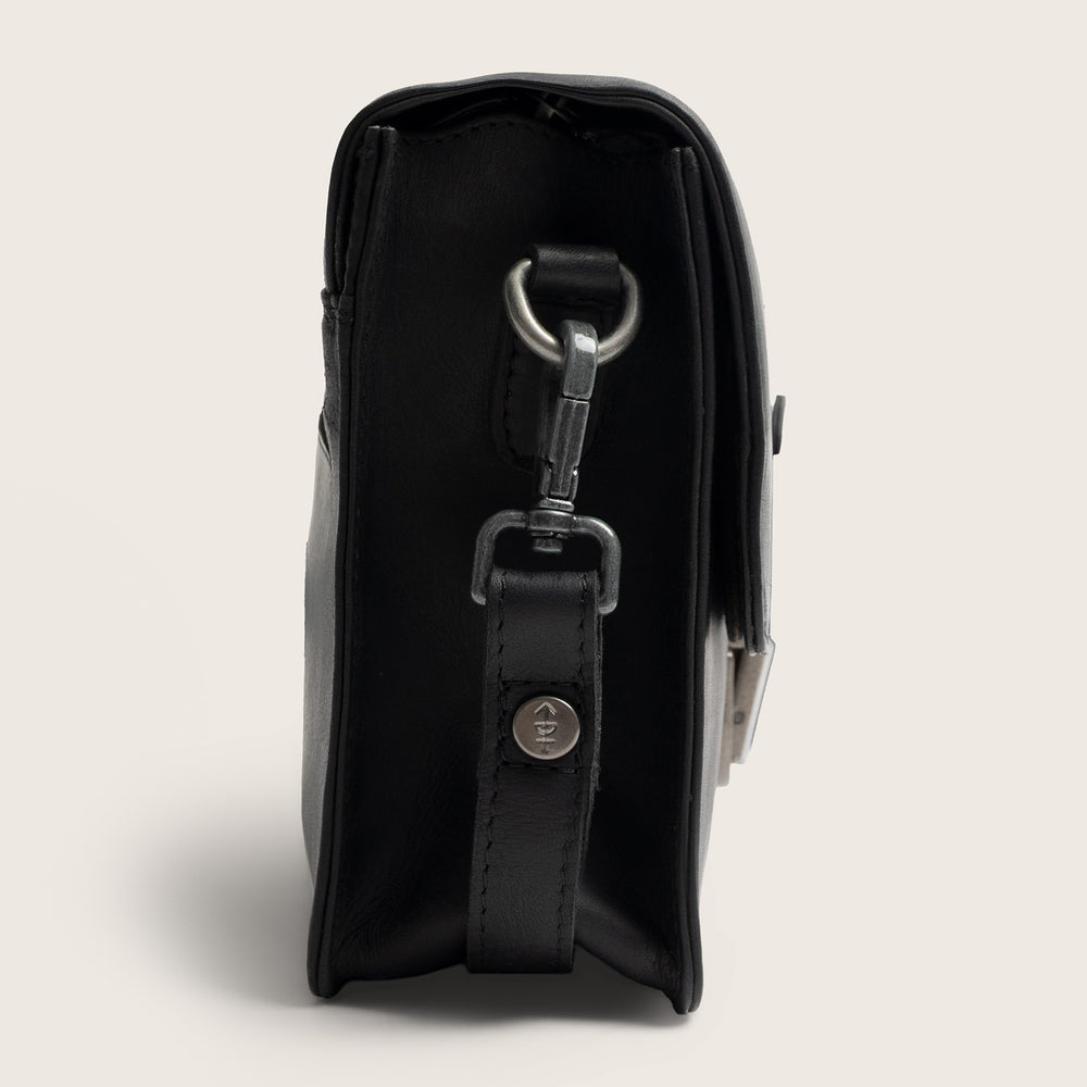 Leder Umhängetasche Schwartz Lucca