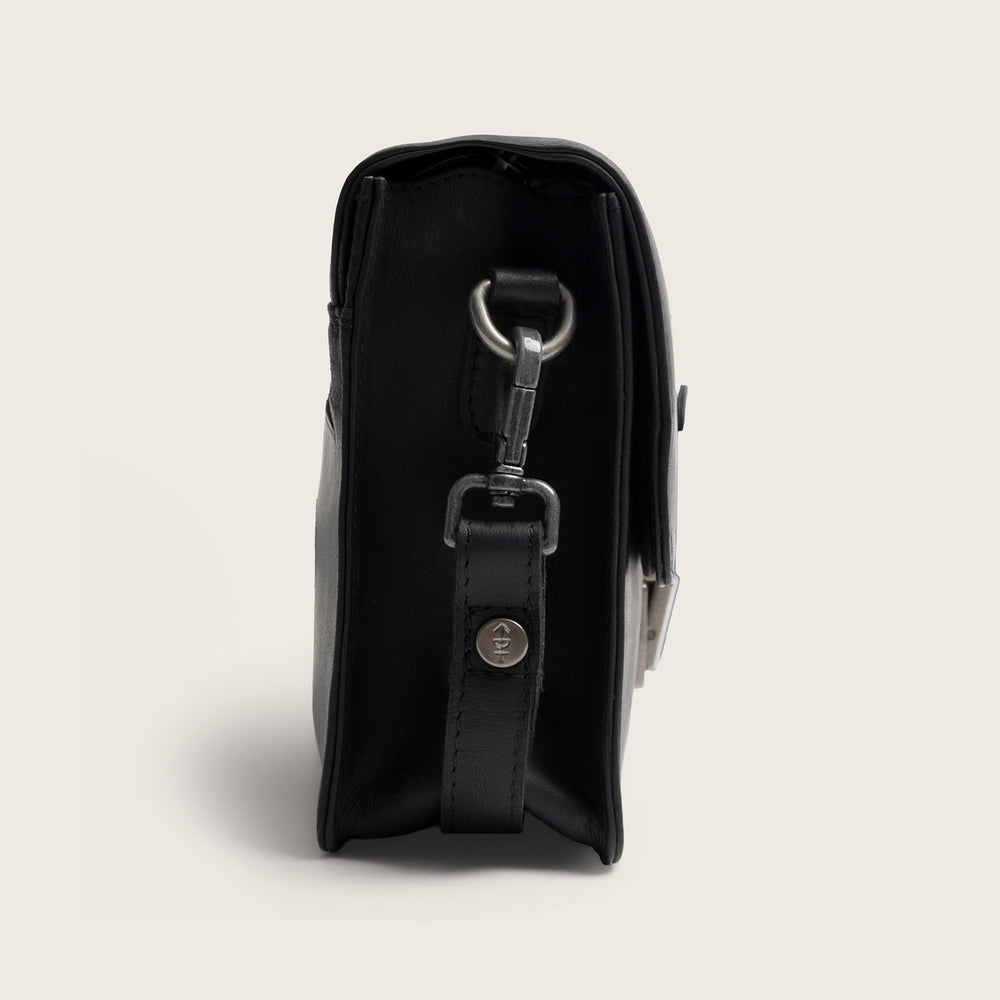 Leather Crossbody Bag Black Lucca