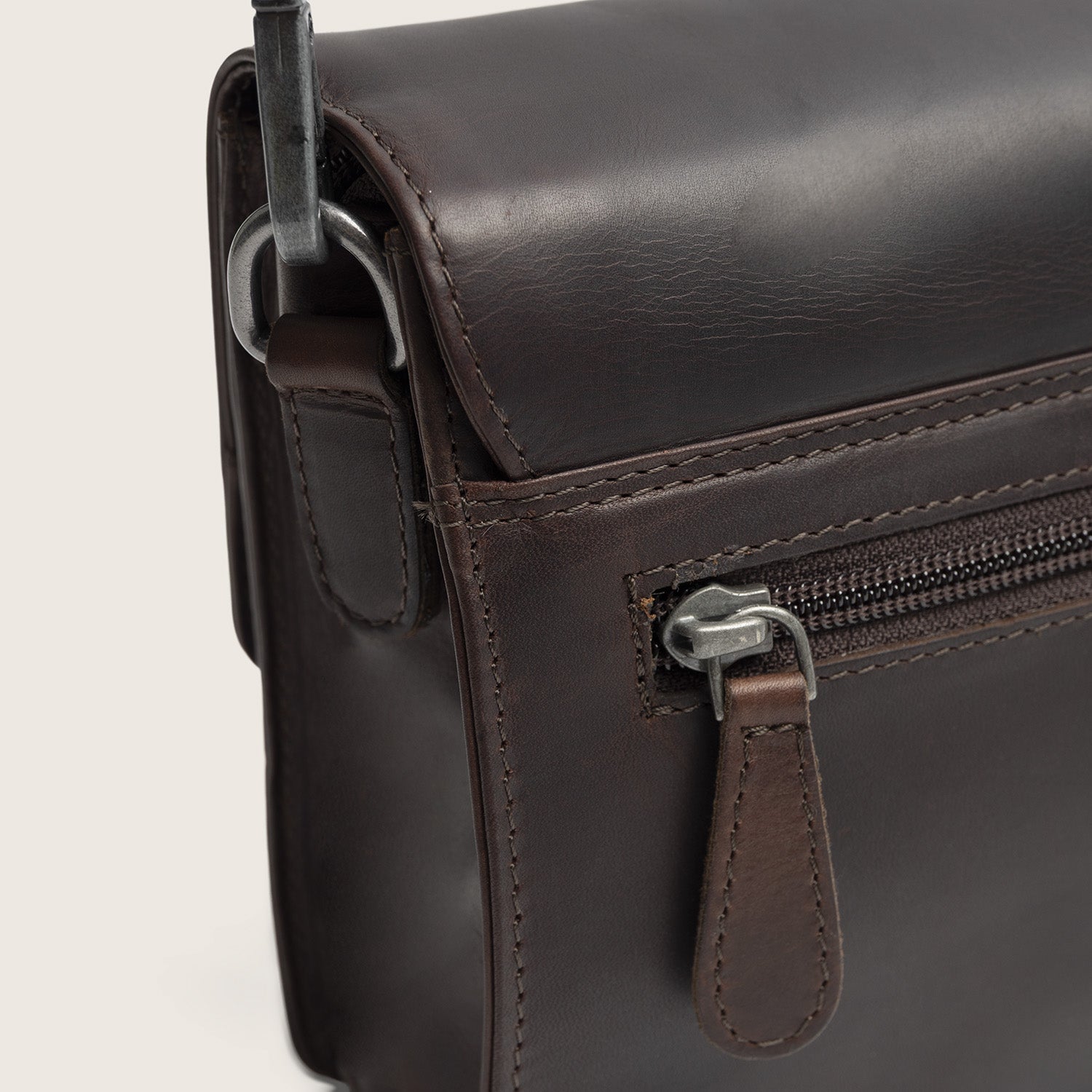 Leren Crossbody Tas Bruin Lucca