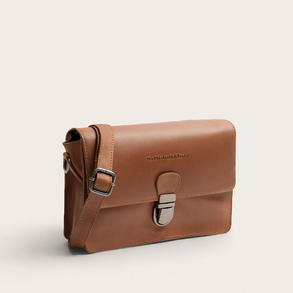 Leather Crossbody Bag Cognac Lucca