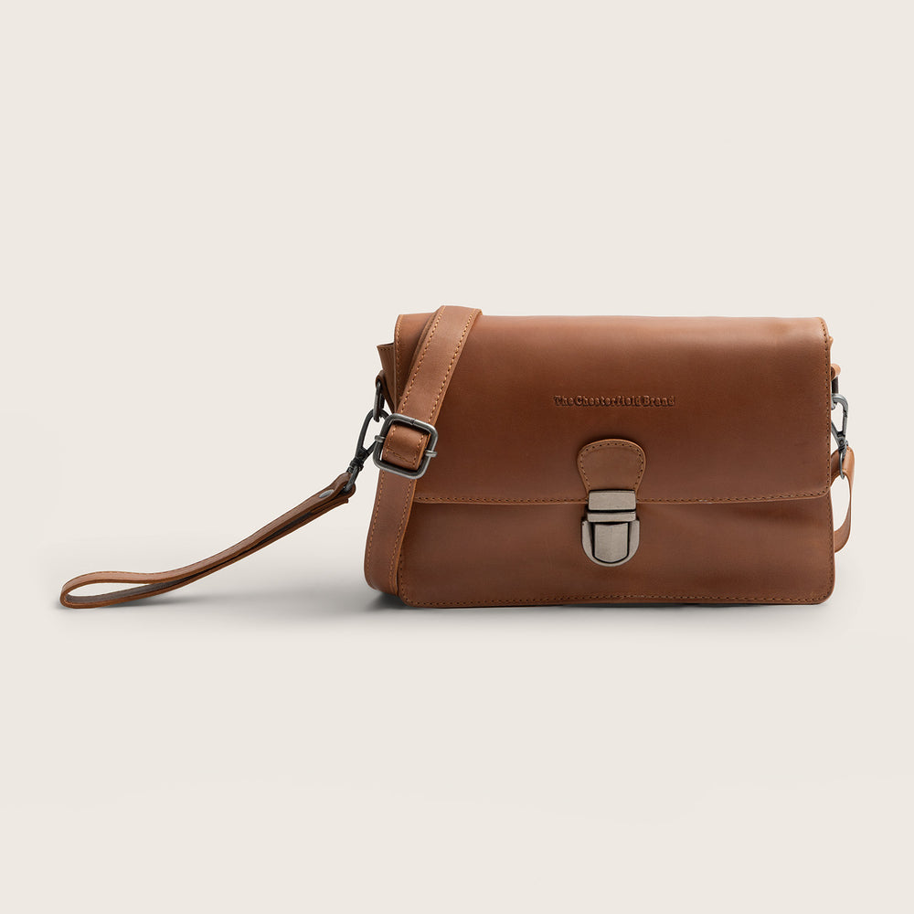 Leather Crossbody Bag Cognac Lucca