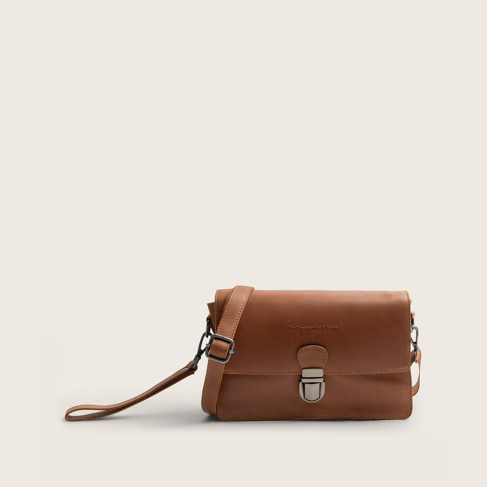 Leather Crossbody Bag Cognac Lucca