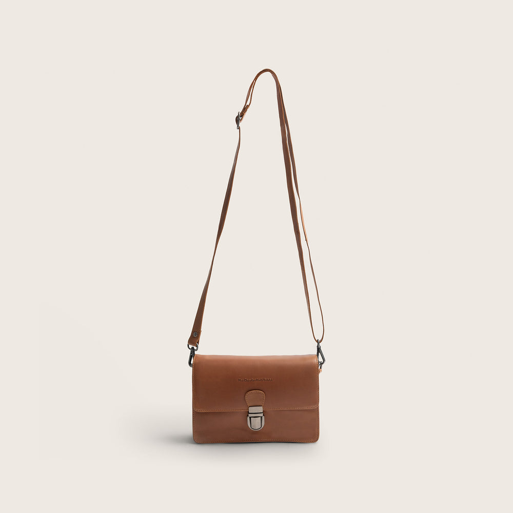Leather Crossbody Bag Cognac Lucca