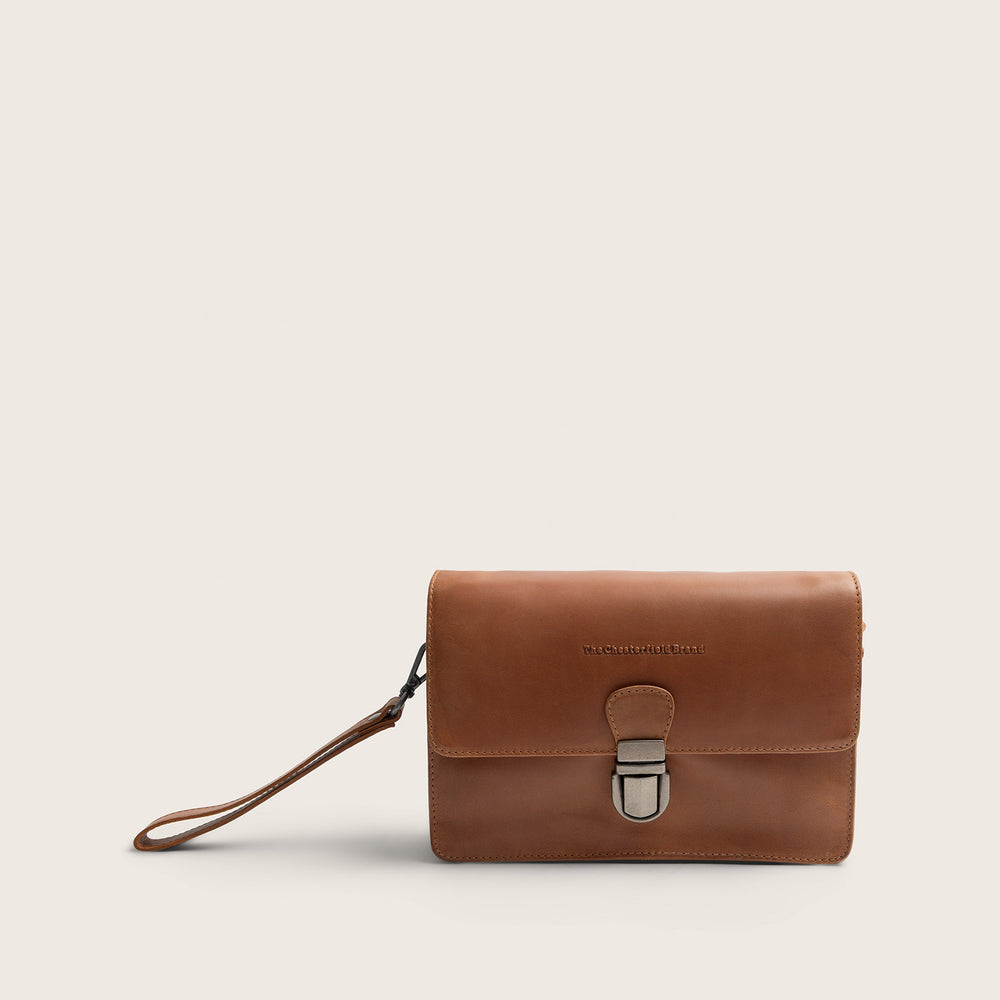Leather Crossbody Bag Cognac Lucca