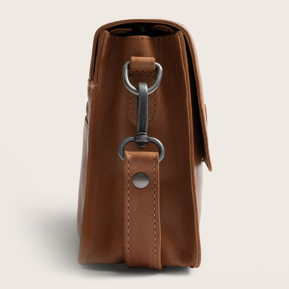 Leather Crossbody Bag Cognac Lucca