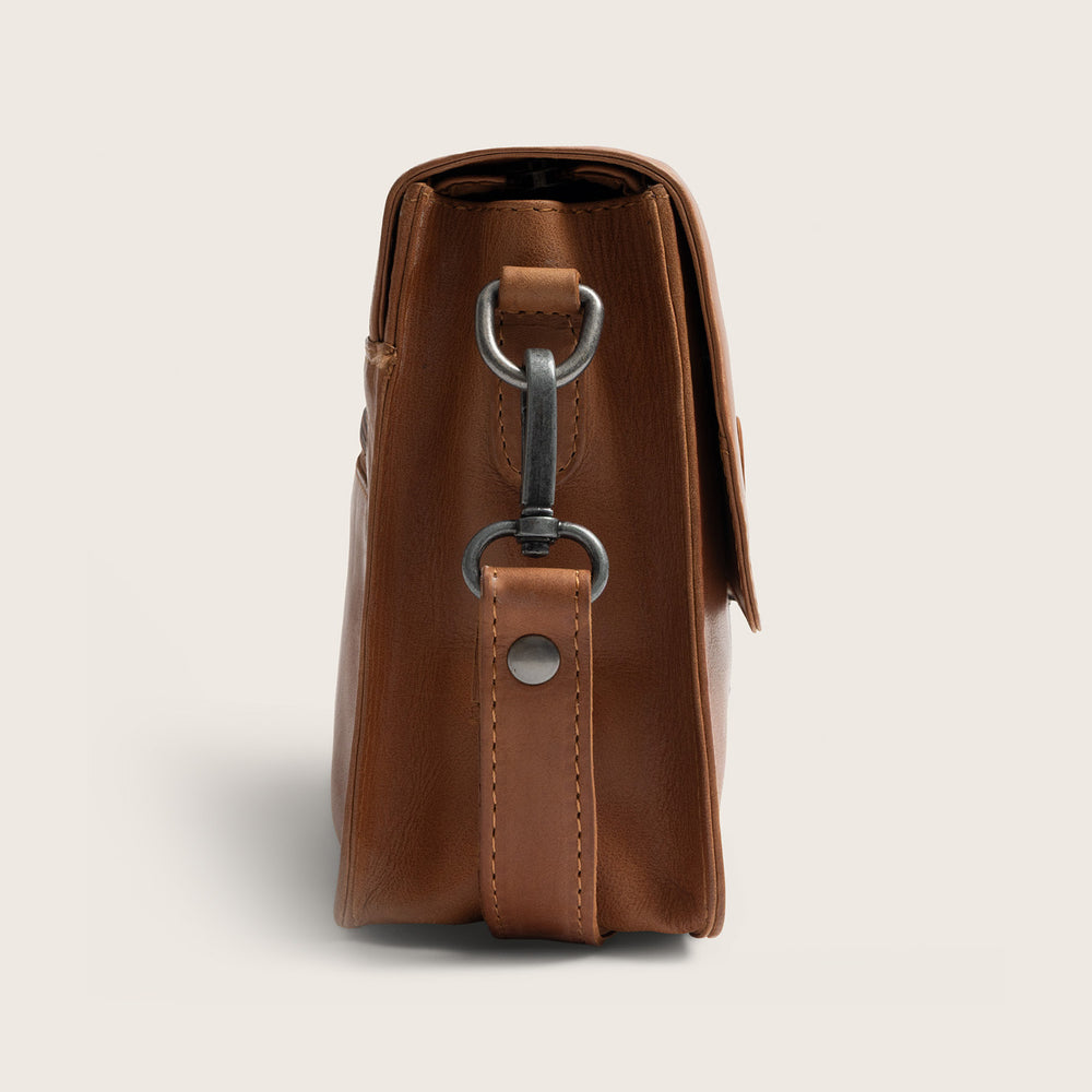 Leather Crossbody Bag Cognac Lucca