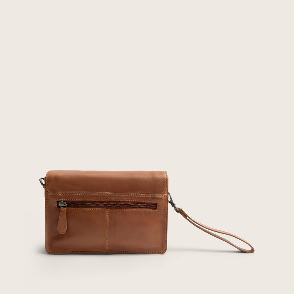 Leather Crossbody Bag Cognac Lucca