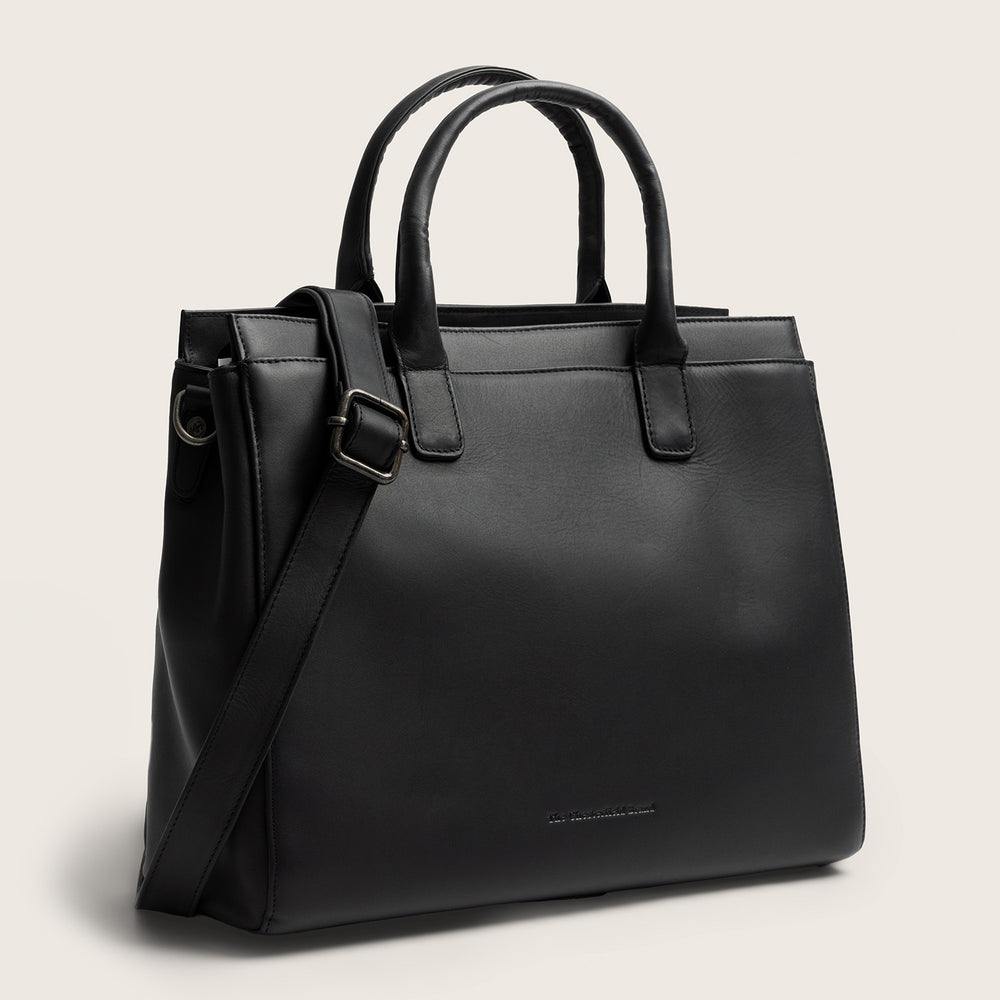 Leren Laptoptas Zwart Rivera