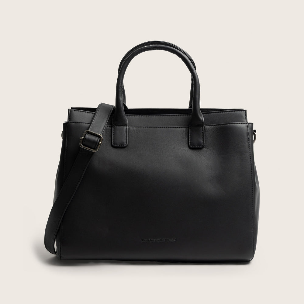 Leather Laptop Bag Black Rivera
