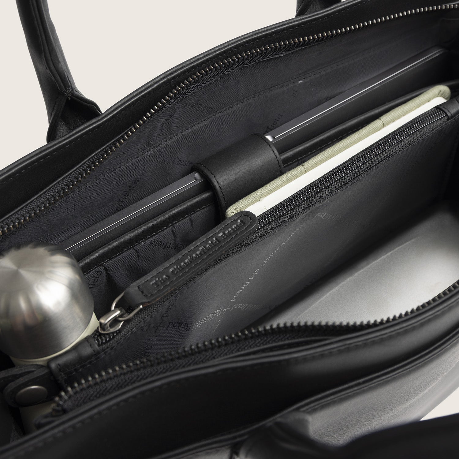 Leren Laptoptas Zwart Rivera