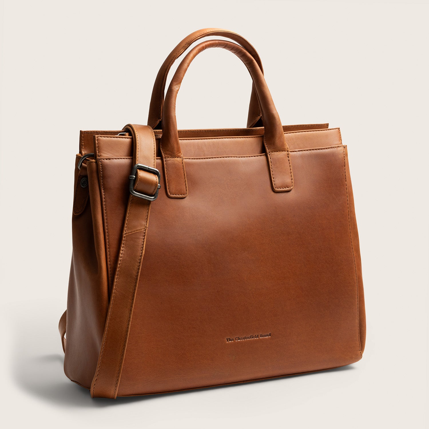 Leather Laptop Bag Cognac Rivera
