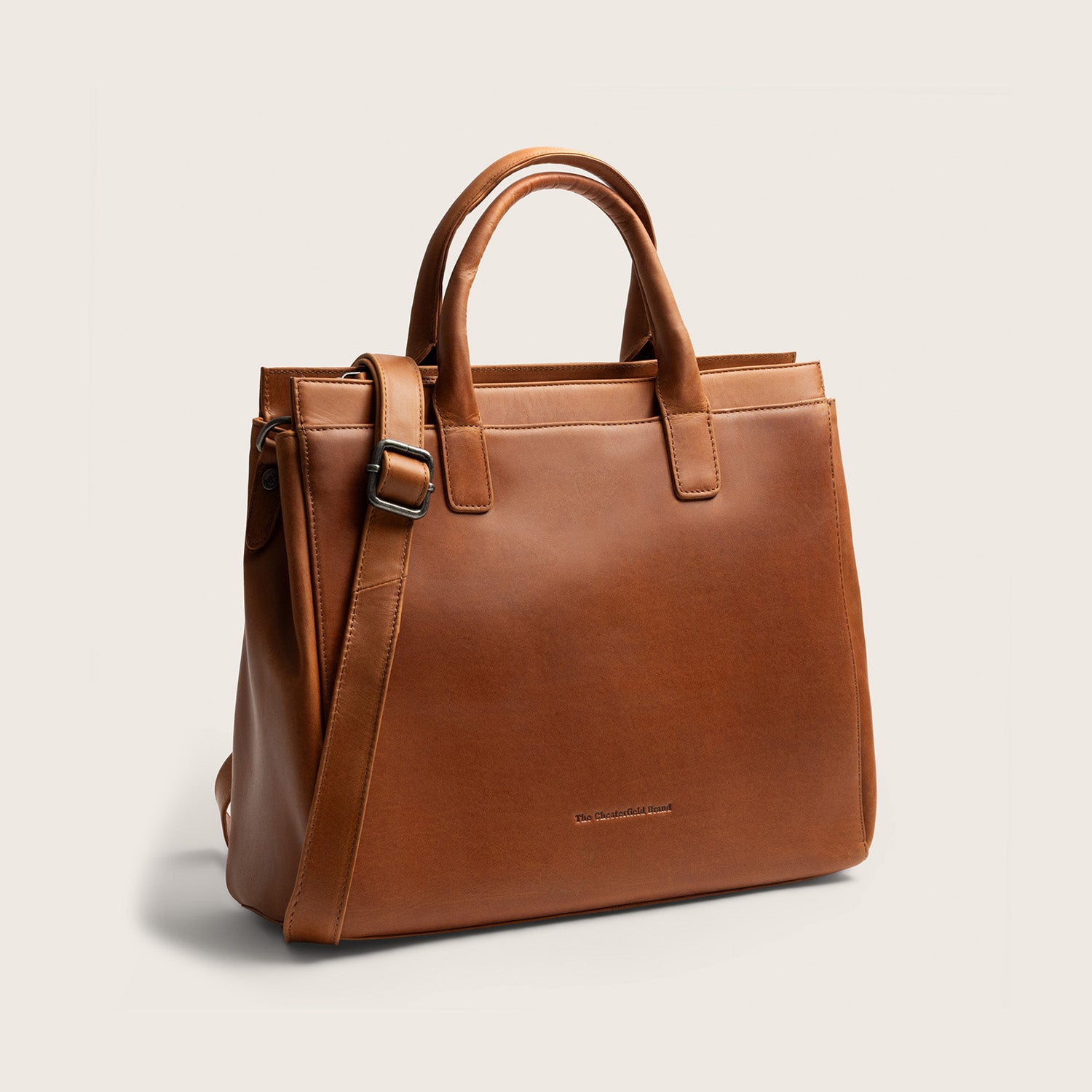 Leather Laptop Bag Cognac Rivera
