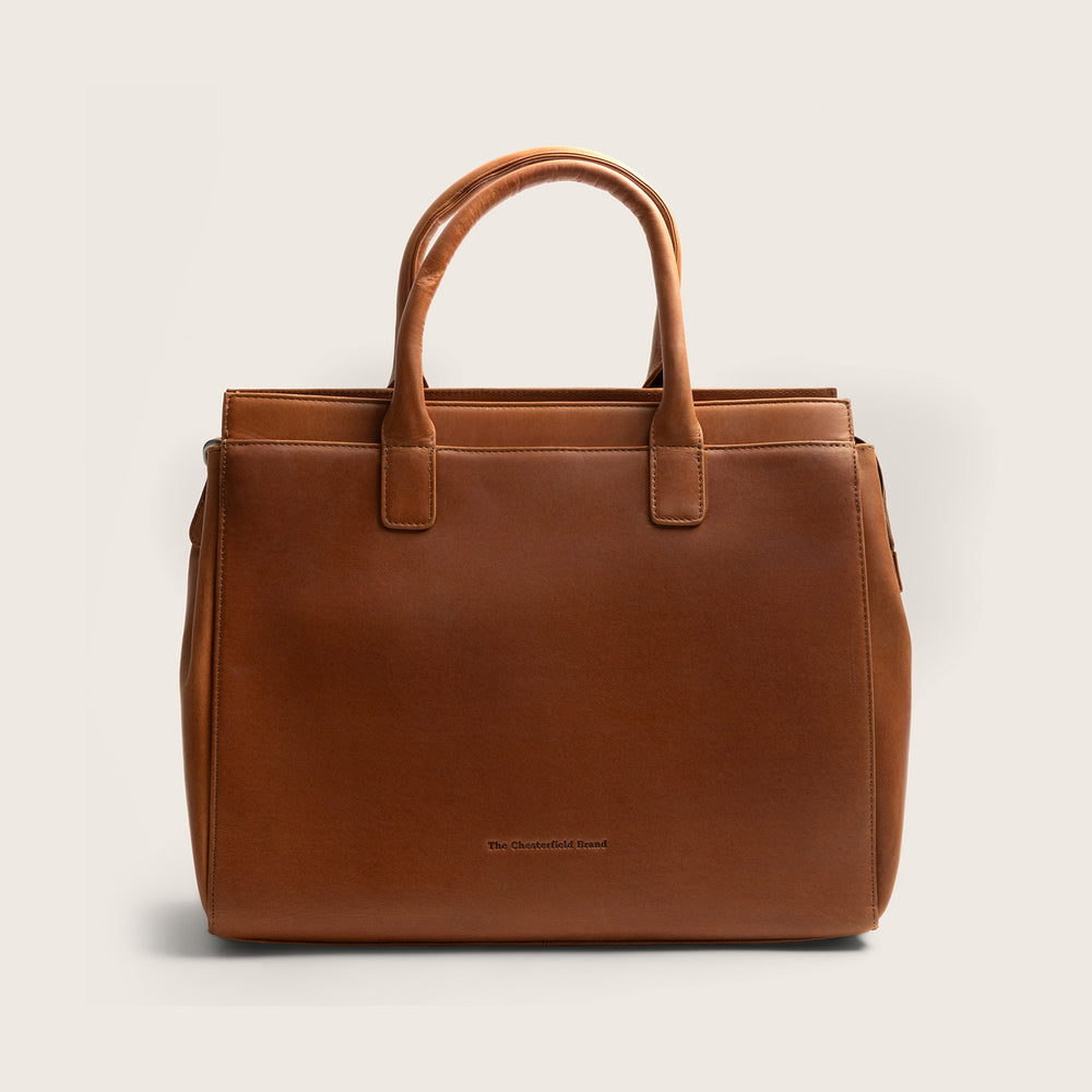 Leather Laptop Bag Cognac Rivera
