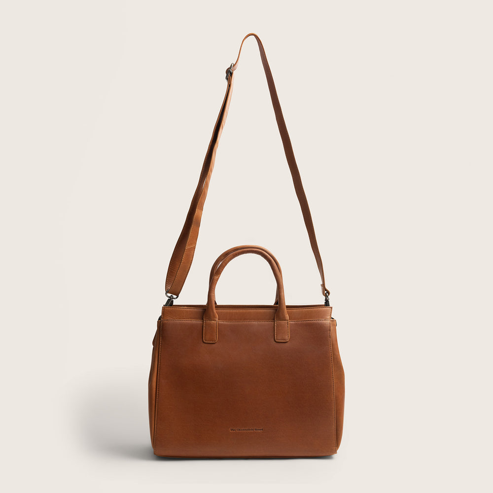 Sacoche Ordinateur en Cuir Cognac Rivera