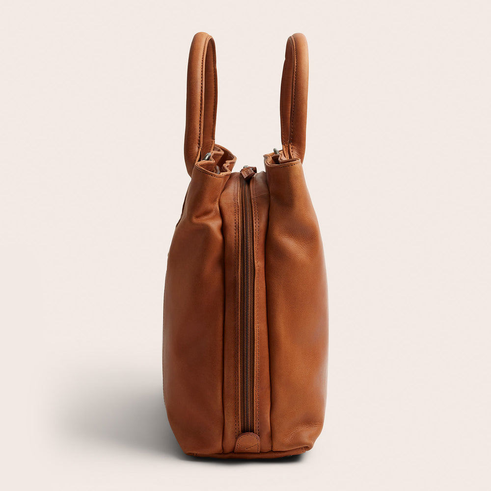 Leder Handtasche Cognac Passau