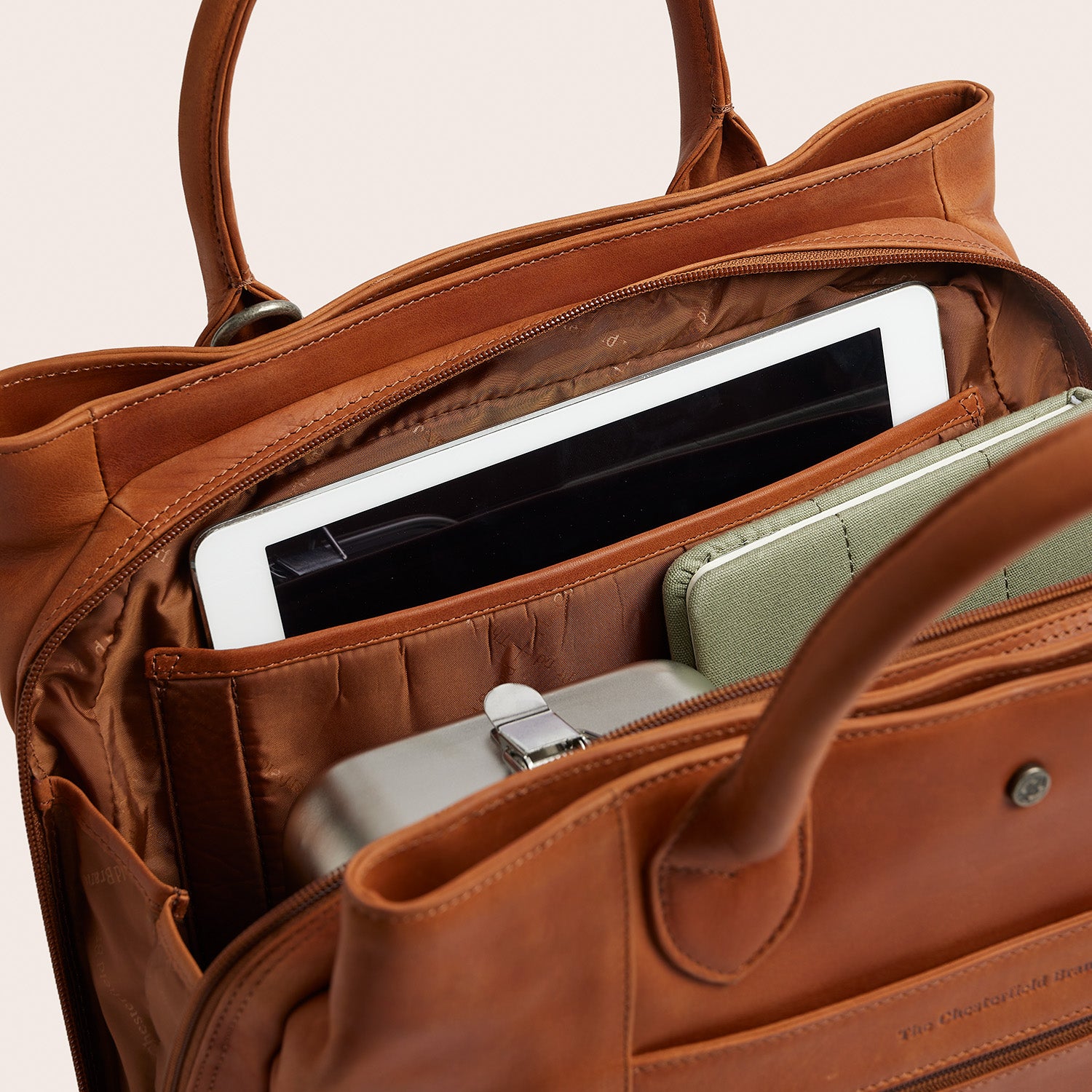 Leather Handbag Cognac Passau