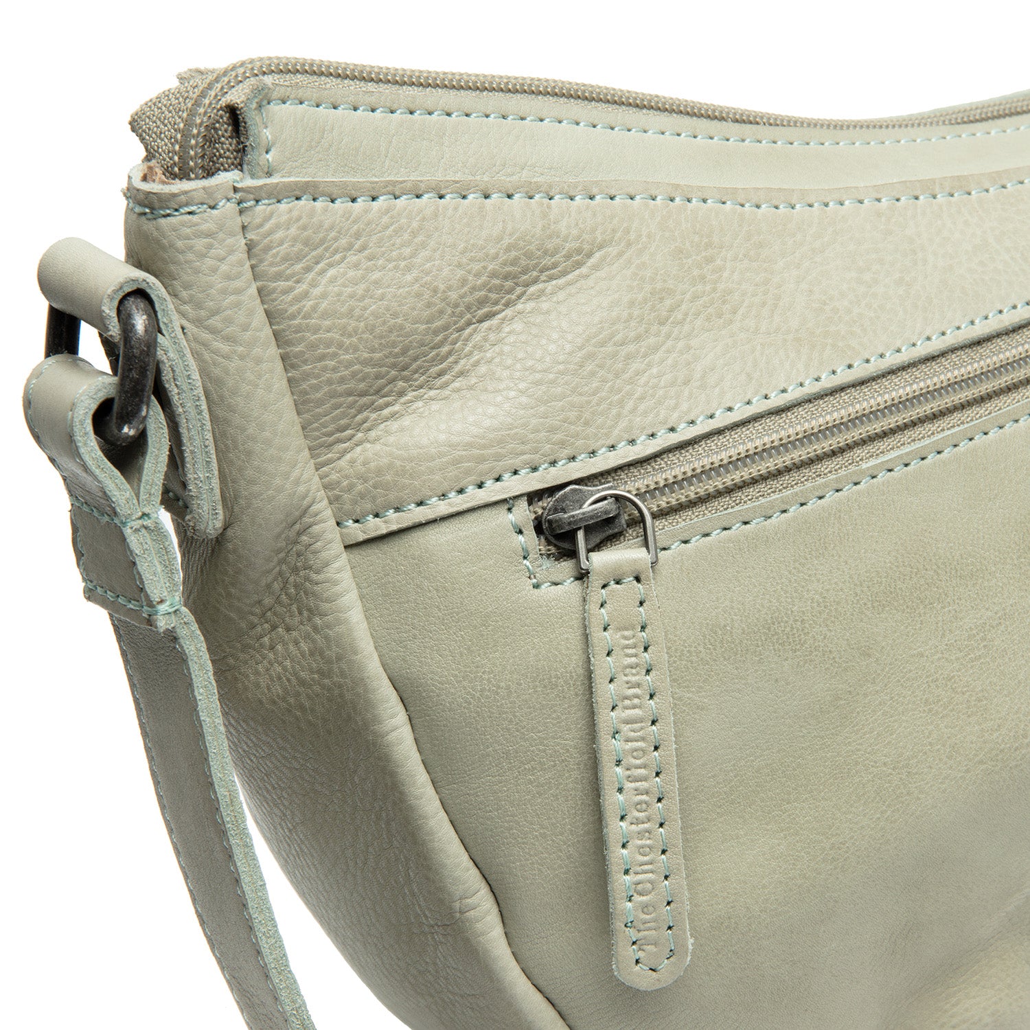Sac Bandoulière en Cuir Vert Océan Clarita